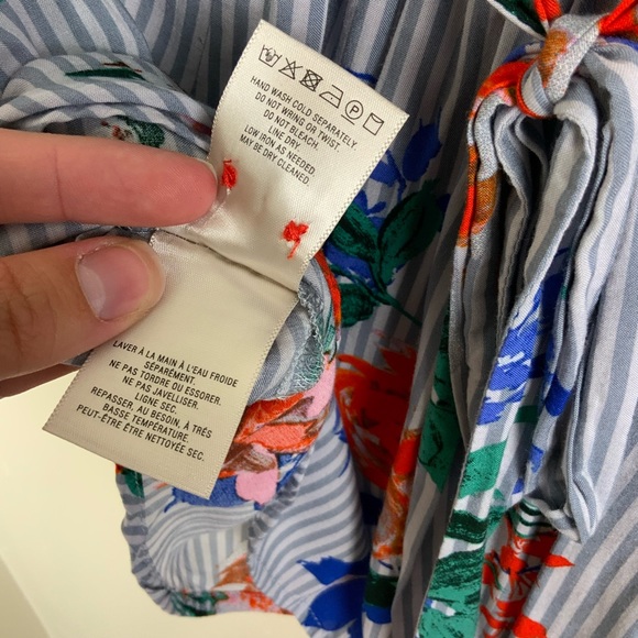 Maeve Lilorne Striped Floral Button Down Top - Picture 11 of 14